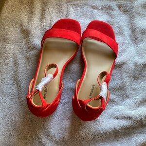 Lane Bryant Suede Open Toe Heels